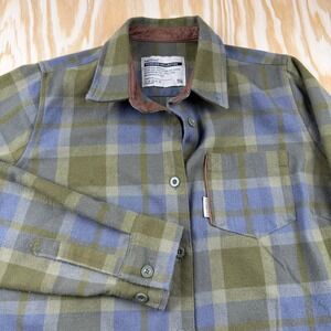 Flag Nor Fail Forever Collection Plaid Flannel Shirt Olive Blue Men Small FNF